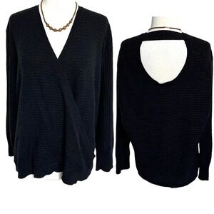 Soho New York & Company jeans XL black sweater with cut out back‎